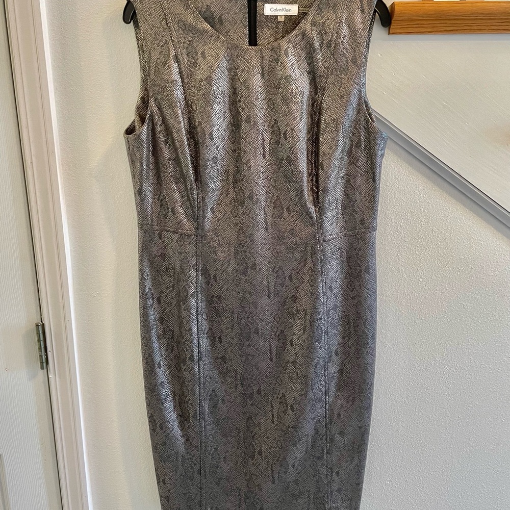 Calvin Klein Python Leather Looking Dress Nwot Si… - image 1